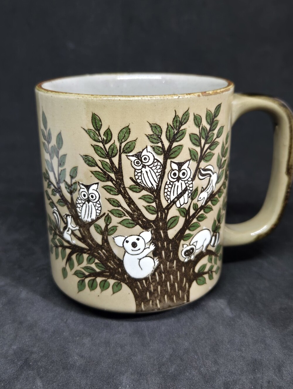 Vintage Otagiri Woodlands Animals In Tree Mug Cup
